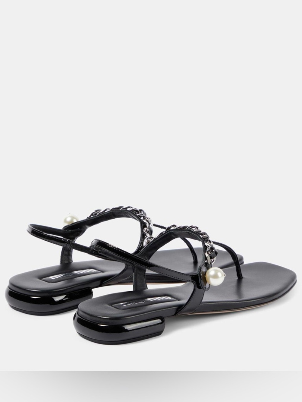 Miu Miu Pearl Chain Thong Sandals - Picture 12 of 16